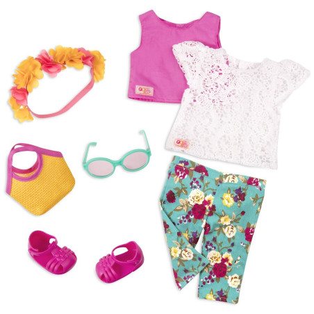 ZESTAW UBRANEK stylizacja letnia dla lalki 46 cm deluxe