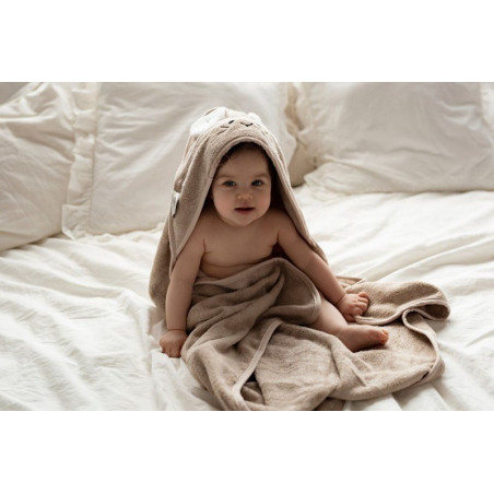 POWDER PINK bambusowy ręcznik z kapturem 85x85 cm