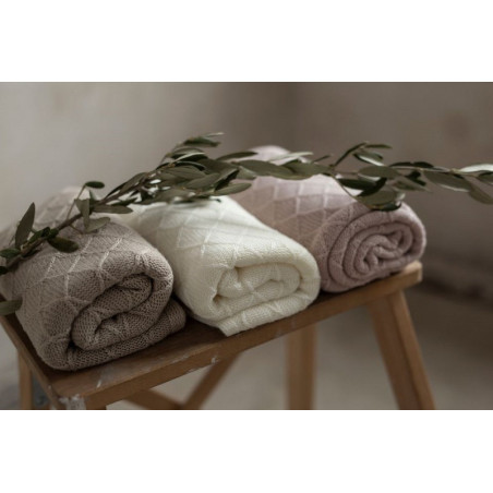 LIGHT GREY lekki kocyk bambusowy 90x90 cm wafer