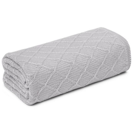 LIGHT GREY lekki kocyk bambusowy 90x90 cm wafer