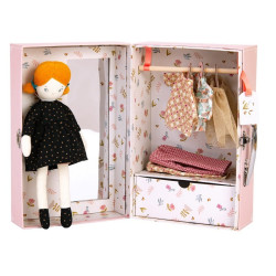 PARYŻANKA walizka z lalką i garderobą