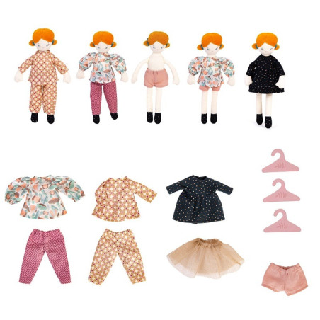 PARYŻANKA walizka z lalką i garderobą