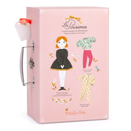 PARYŻANKA walizka z lalką i garderobą