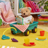 WAGONIK z misiem, książką i zestawem piknikowym HappyHues Cara Mellow Bear Playset