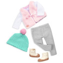 FUTRZANY BEZRĘKAWNIK z akcesoriami dla lalki 46 cm standard