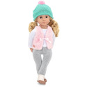 FUTRZANY BEZRĘKAWNIK z akcesoriami dla lalki 46 cm standard