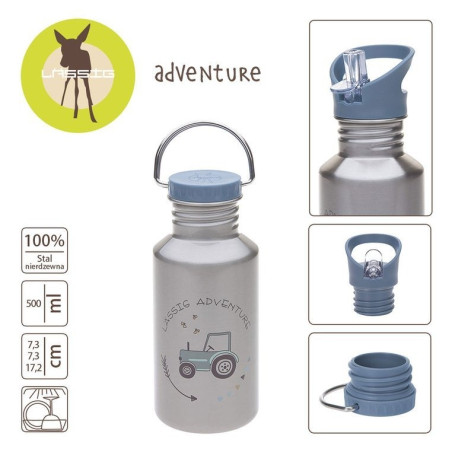TRAKTOR bidon ze stali nierdzewnej z dodatkowym ustnikiem 500 ml Adventure