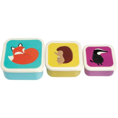 LISEK RUSTY pudełka na przekąski zestaw 3 szt.