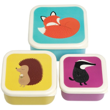 LISEK RUSTY pudełka na przekąski zestaw 3 szt.