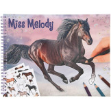 KONIKI szkicownik z naklejkami Miss Melody