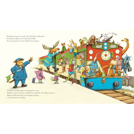 DZIEŃ W ZWIERZACZKOWIE Wyruszamy pociągami z kocurkami książka Sharon Rentta