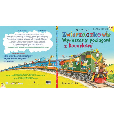 DZIEŃ W ZWIERZACZKOWIE Wyruszamy pociągami z kocurkami książka Sharon Rentta