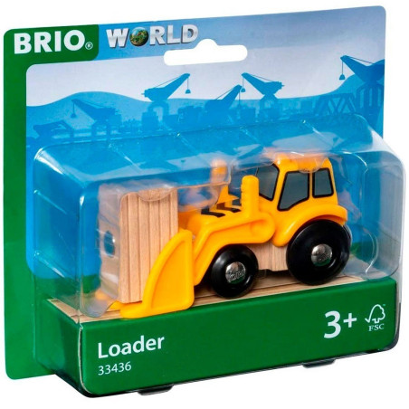 DREWNIANA ŁADOWARKA żółty pojazd World