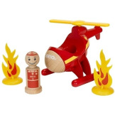 CZERWONY HELIKOPTER straży pożarnej z figurką My Home Town