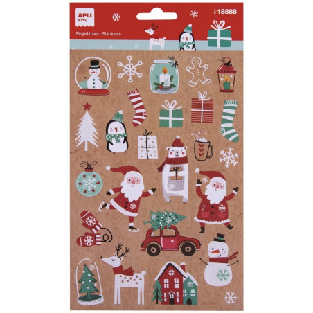 PREZENTY naklejki świąteczne 25 szt.