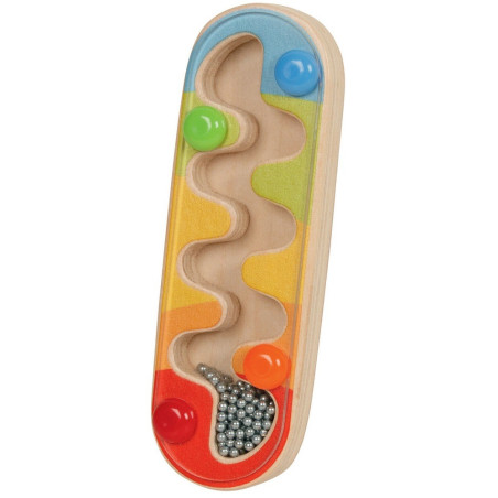 DREWNIANA ZABAWKA z kuleczkami imitującymi dźwięk deszczu