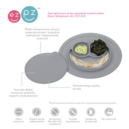 SZARA silikonowa pokrywka do małego talerzyka Mini Mat