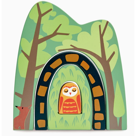 DREWNIANY LEŚNY TUNEL akcesoria do kolejki