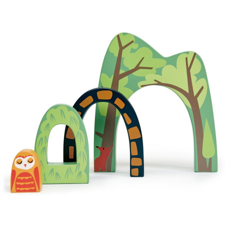 DREWNIANY LEŚNY TUNEL akcesoria do kolejki