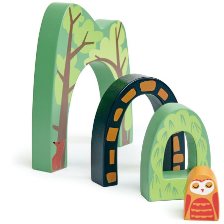 DREWNIANY LEŚNY TUNEL akcesoria do kolejki