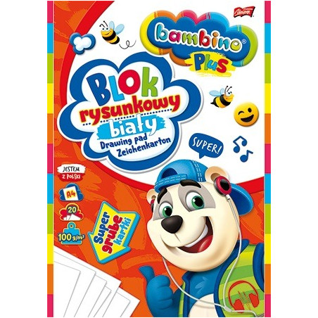 BLOK RYSUNKOWY A4 biały 20 kartek Bambino