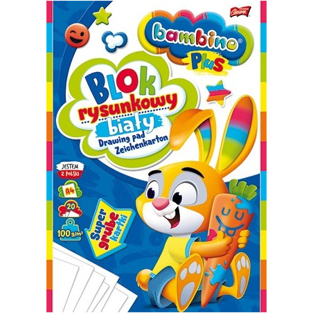 BLOK RYSUNKOWY A4 biały 20 kartek Bambino