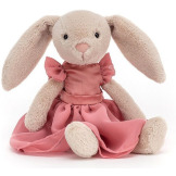 KRÓLICZEK beżowa przytulanka w sukience Lottie Bunny Party 17 cm