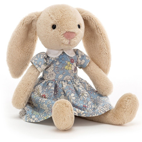 KRÓLICZEK beżowa przytulanka w sukience Lottie Bunny Floral 27 cm