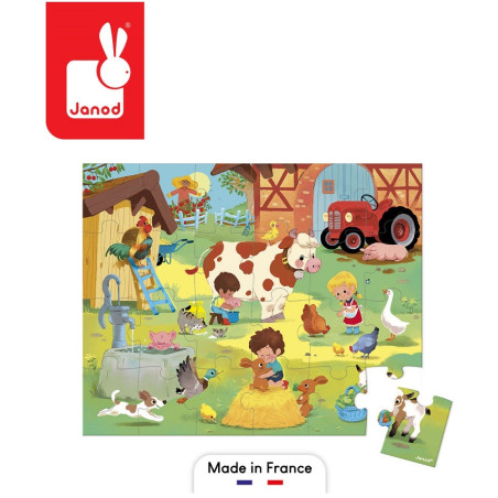 DZIEŃ NA FARMIE tekturowe puzzle w walizce 24 el.