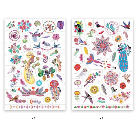 EGZOTYCZNE PTAKI tatuaże zestaw