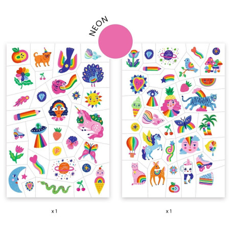 TĘCZA neonowe tatuaże zestaw