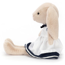 KRÓLICZEK beżowa przytulanka w sukience Lottie Bunny Sailing 27 cm