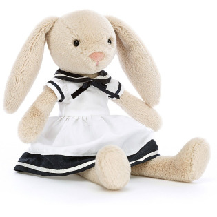 KRÓLICZEK beżowa przytulanka w sukience Lottie Bunny Sailing 27 cm