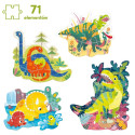 DINOZAURY puzzle tekturowe progresywne 4w1