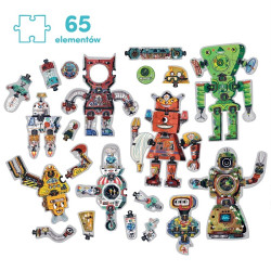 ROBOTY puzzle kreatywne 65 el.