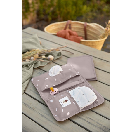 PRZEWIJAK PODRÓŻNY z etui na akcesoria blocks taupe Casual Label