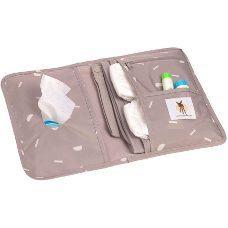 PRZEWIJAK PODRÓŻNY z etui na akcesoria blocks taupe Casual Label