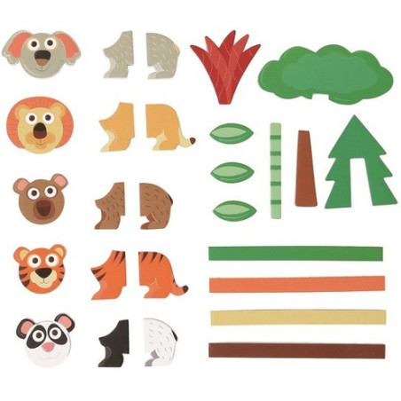 ZWIERZĄTKA magnetyczna układanka kształty i kolory Edulogic