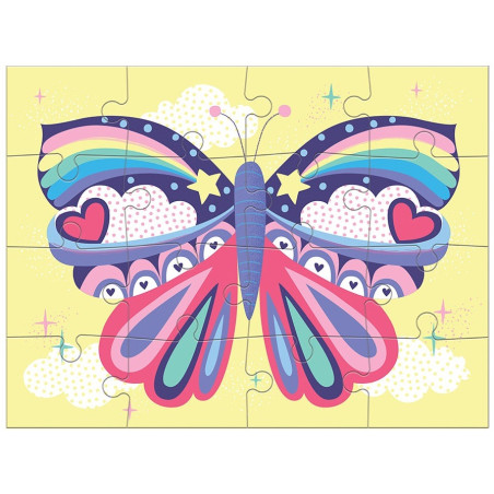 MAGIA JEDNOROŻCÓW tekturowe puzzle progresywne 4w1