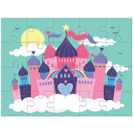 MAGIA JEDNOROŻCÓW tekturowe puzzle progresywne 4w1