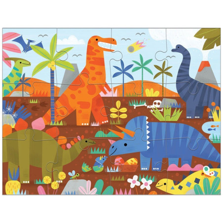 PARK DINOZAURÓW tekturowe puzzle obserwacyjne 12 el.