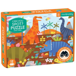 PARK DINOZAURÓW tekturowe puzzle obserwacyjne 12 el.