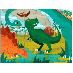 PARK DINOZAURÓW tekturowe puzzle podróżne w woreczku 36 el.