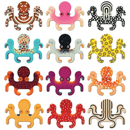 OŚMIORNICA tekturowa gra memory 12 par