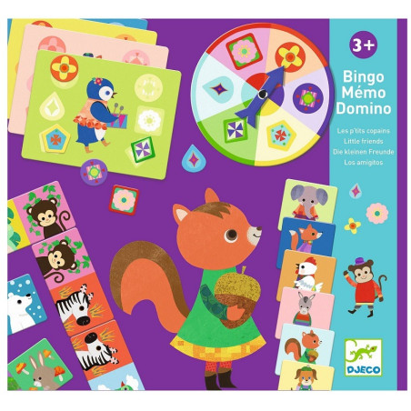 ZWIERZĄTKA gry edukacyjne bingo memo domino 3w1