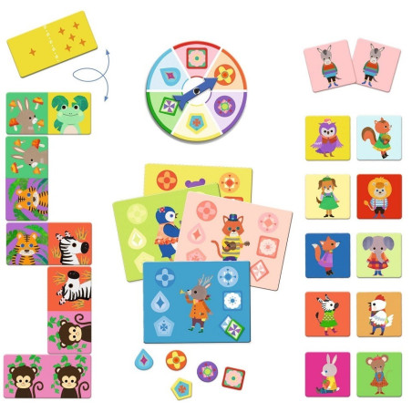 ZWIERZĄTKA gry edukacyjne bingo memo domino 3w1