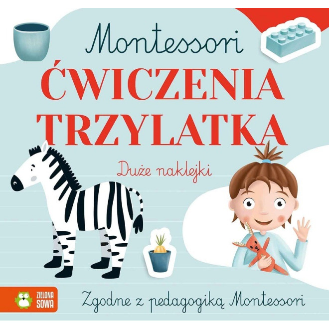 ĆWICZENIA TRZYLATKA Montessori książeczka z naklejkami