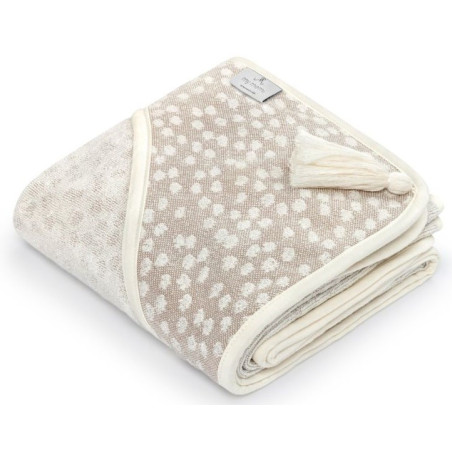 LIGHT BEIGE bambusowy ręcznik 85x85 cm boho dots