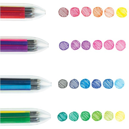 DŁUGOPISY ŻELOWE 6w1 zestaw 24 kolory