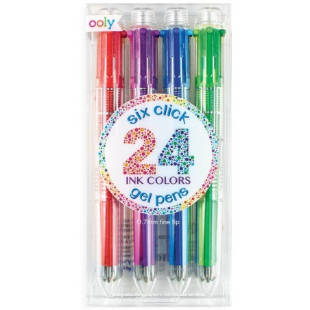 DŁUGOPISY ŻELOWE 6w1 zestaw 24 kolory